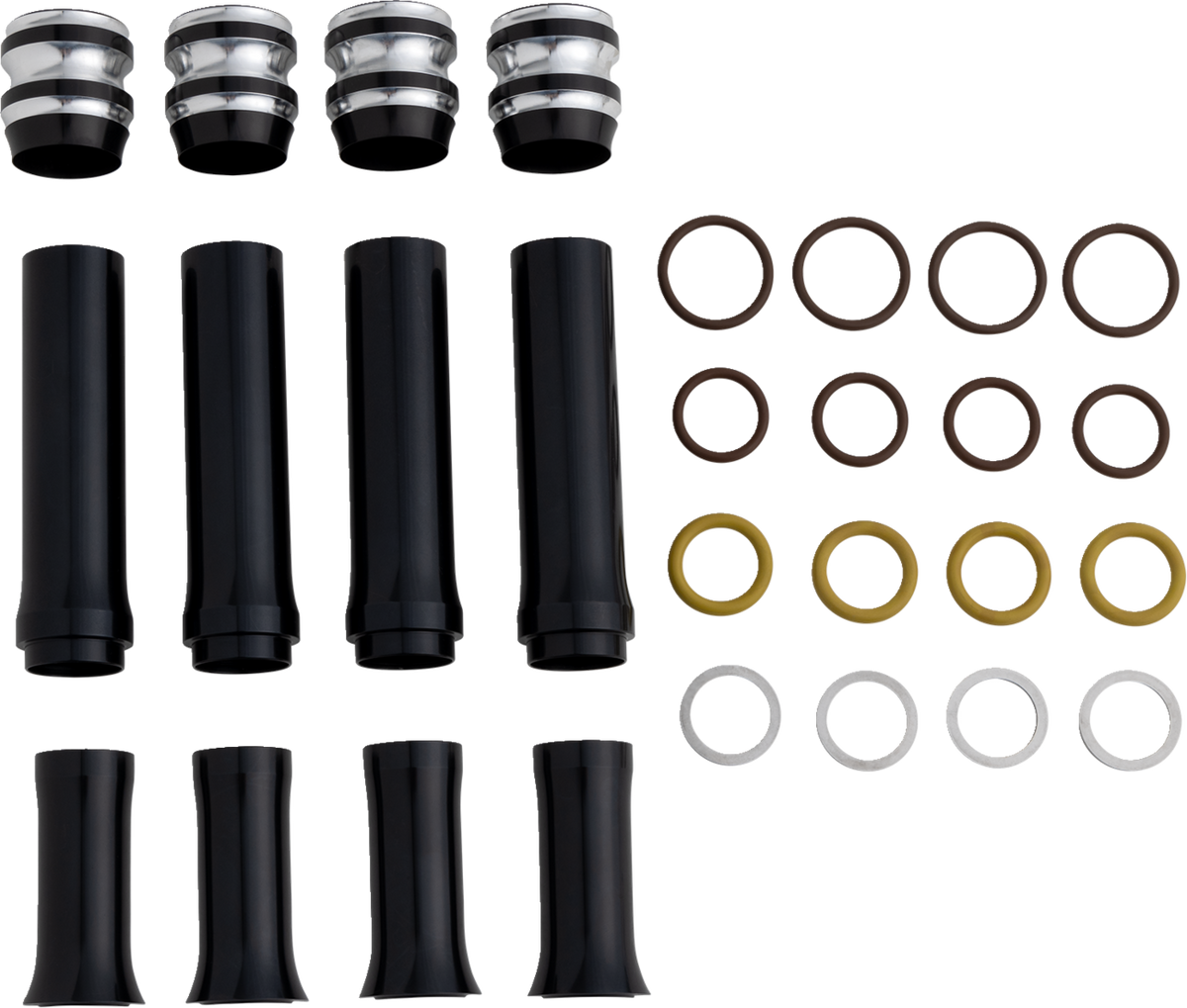 Pushrod Tube Cover Kit - 10 Gauge® - Black - M8