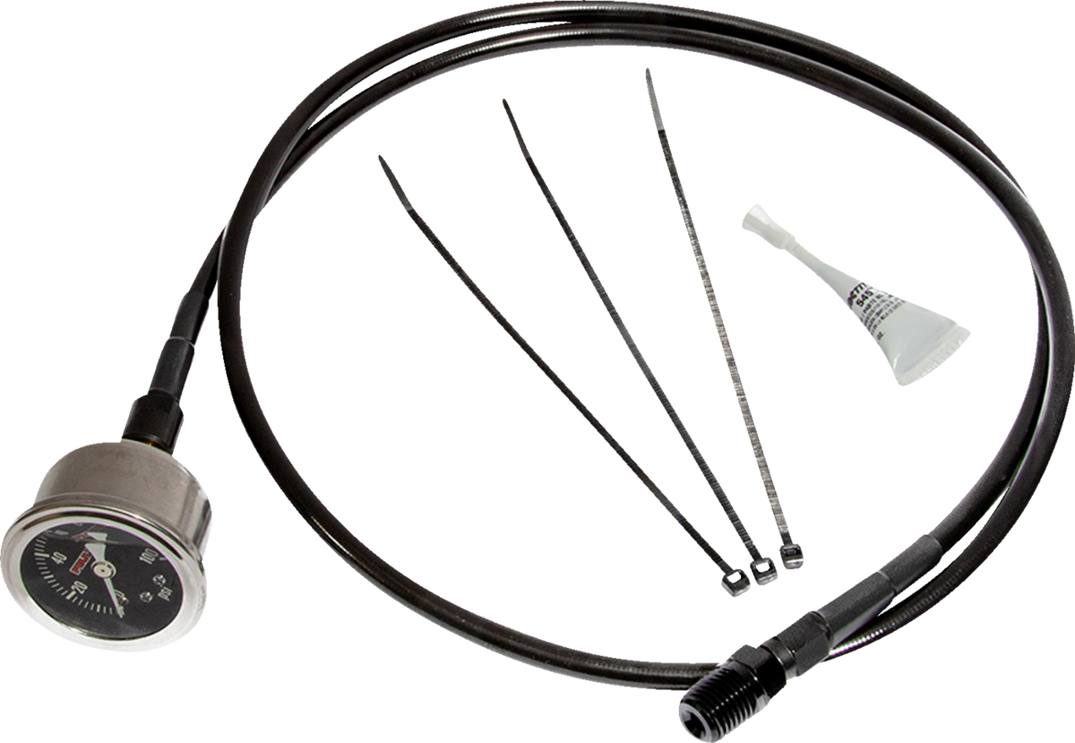 Remote Oil Pressure Gauge/Line Kit - Black - M8