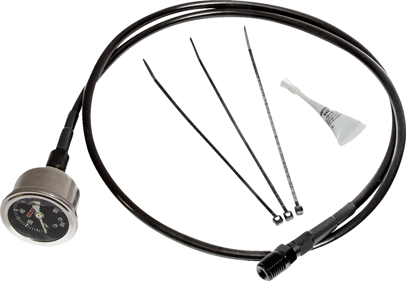 Remote Oil Pressure Gauge/Line Kit - Black - M8