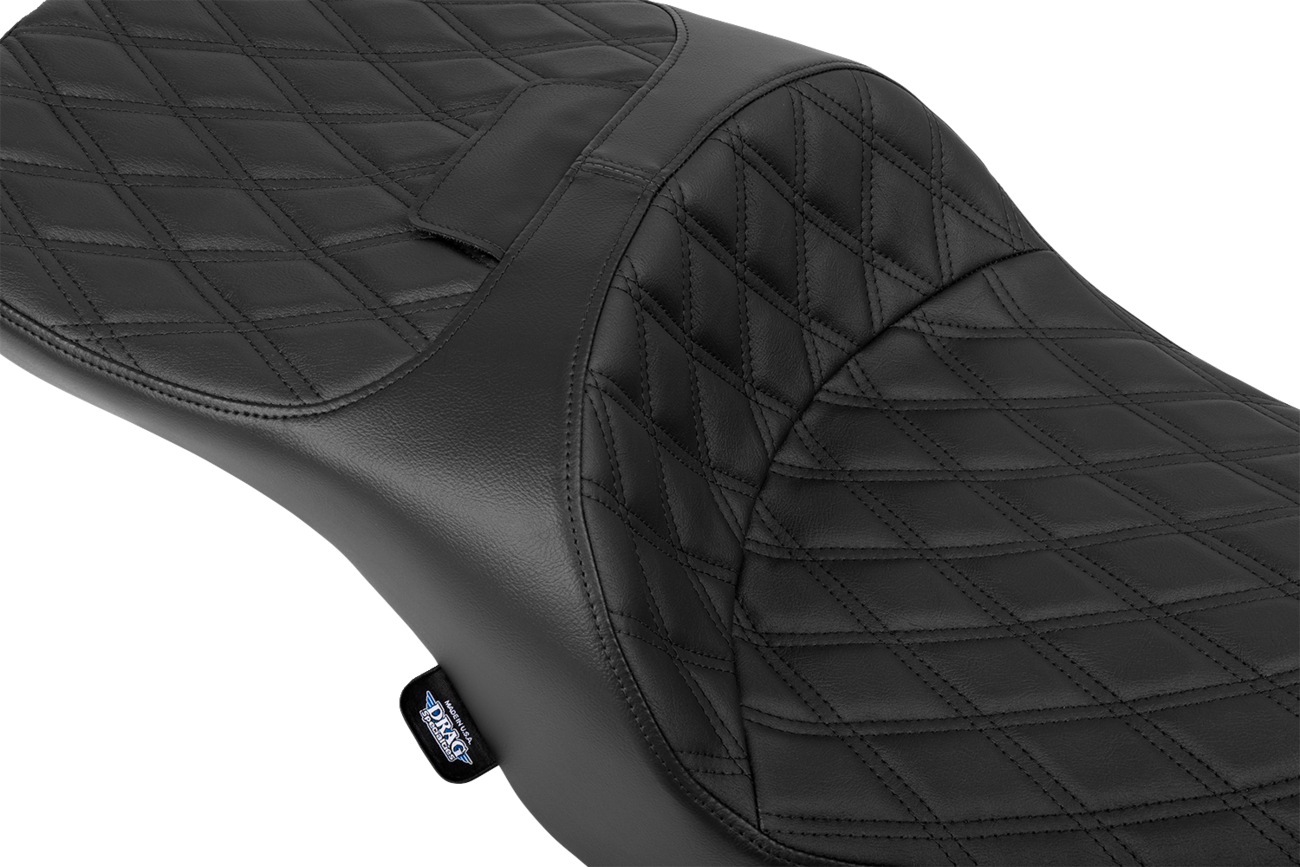 Forward Position Freedom Seat - Vinyl/Solar Leather - Black Double Diamond Stitch - FLH/FLT '23-'25