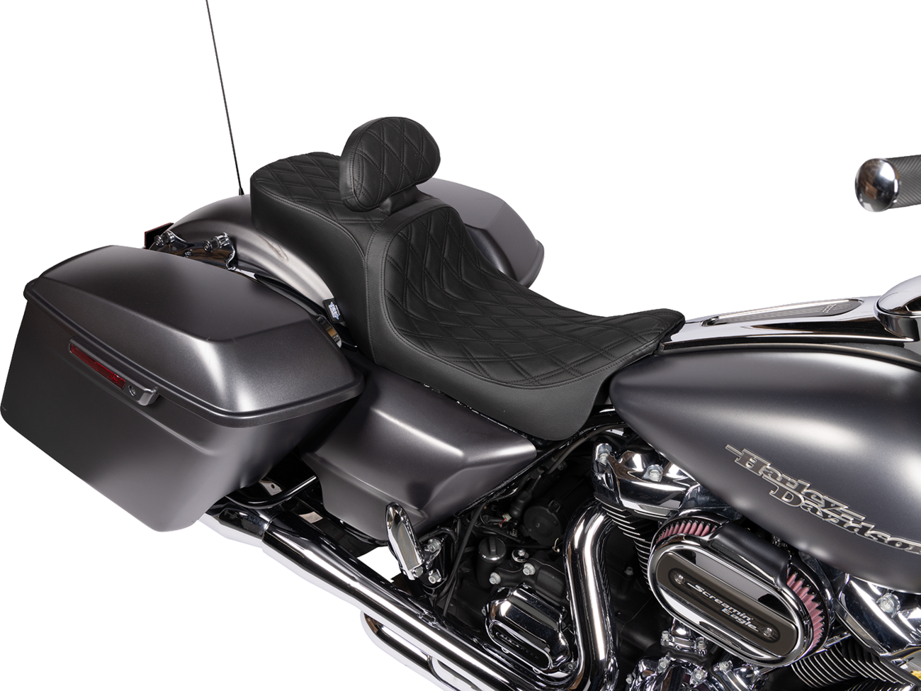 Predator 2-Up Seat - Vinyl - Double Diamond - W/O Backrest - FLH/FLTR '08-'23