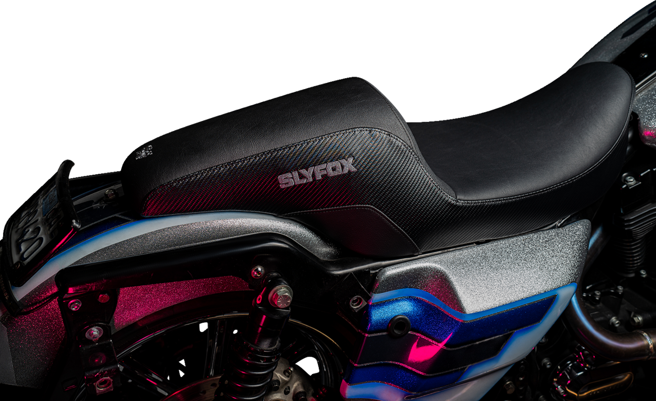 Drifter Seat - Gray Logo - Smooth Vinyl - Carbon Fiber - FL '97-'07