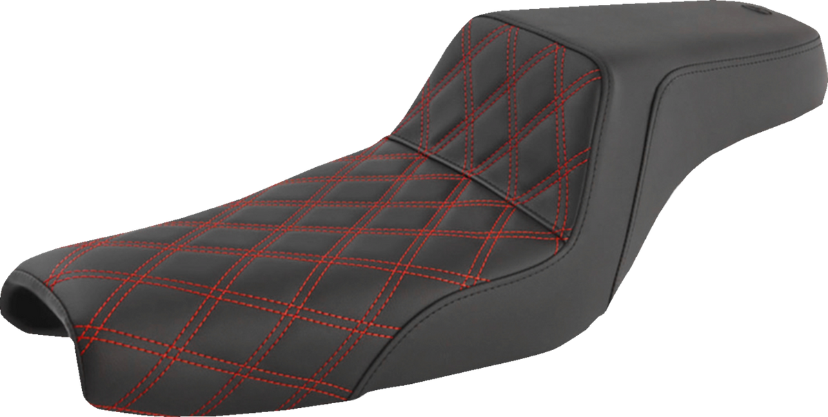 Step-Up Seat - Front Lattice Stitch/With Red Stitching - Black - XL