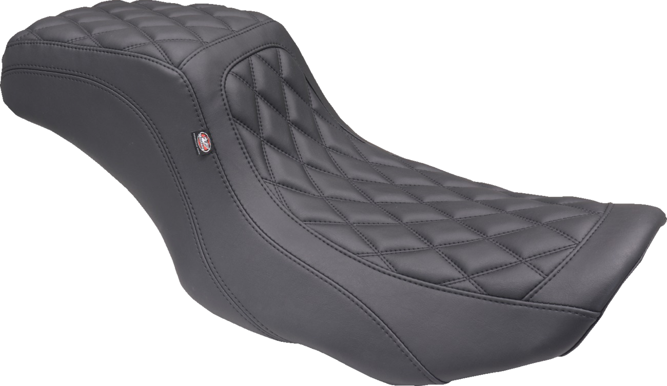 One Piece 2-Up Squareback Seat - Double Diamond - Black Stitch - FLH/FLT '23-'25
