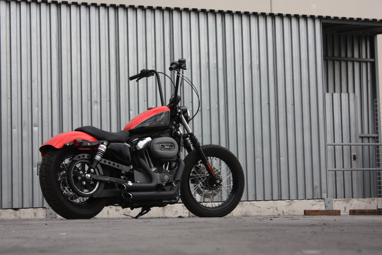1" Narrow Bottom Ape Hanger Handlebar - 14" - Black