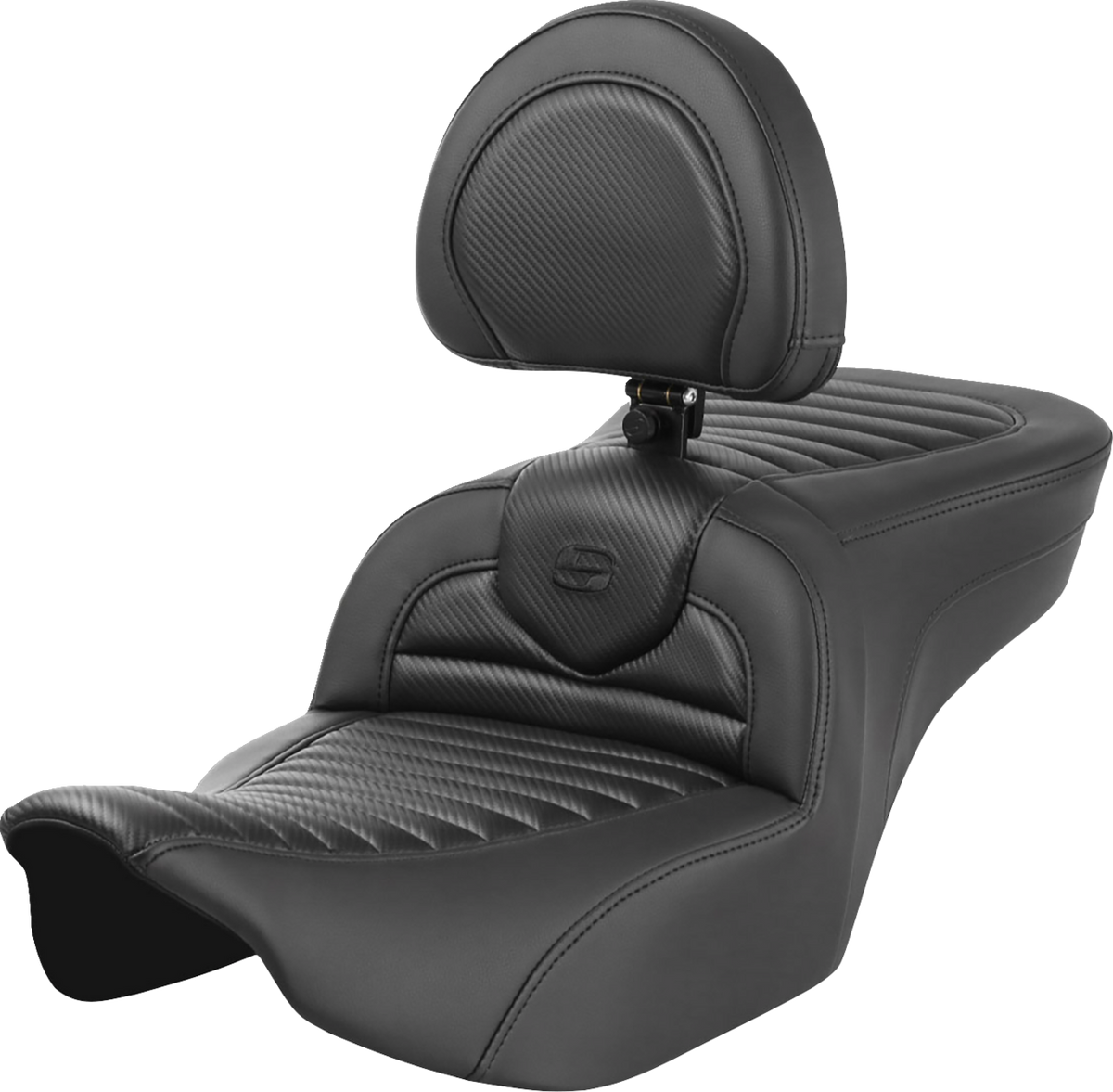 Roadsofa™ Seat - With Backrest - Tuck-N-Roll - Carbon Fiber - FLTR/FLHX '23-'24