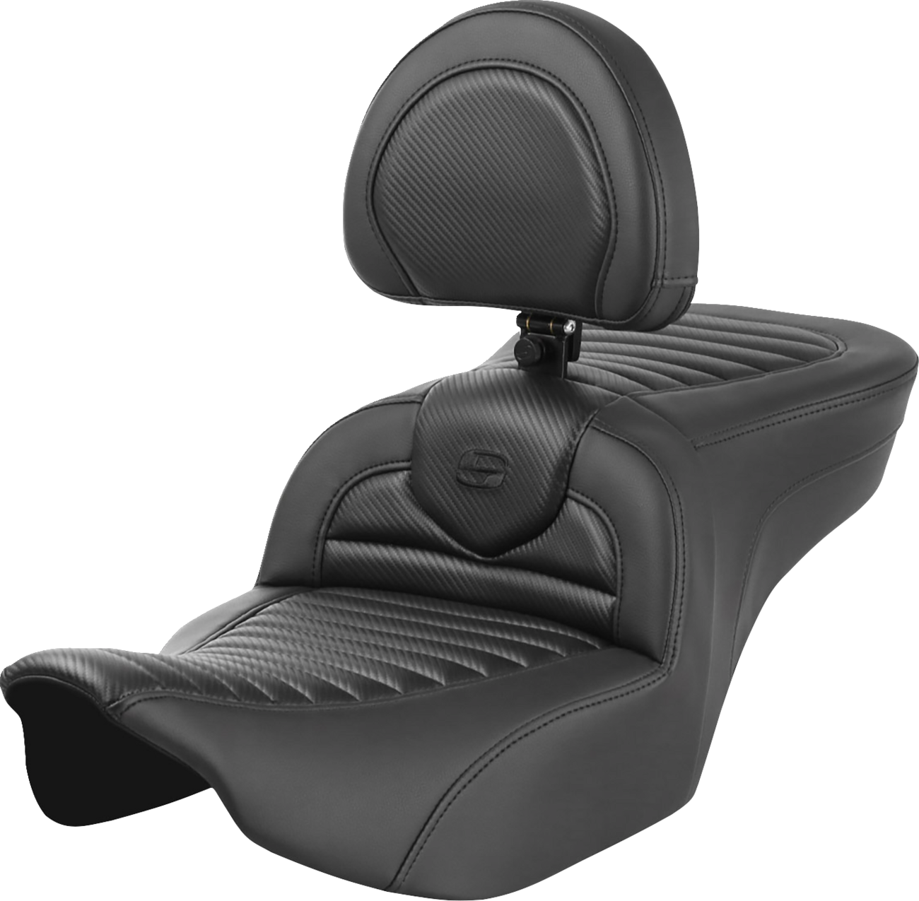 Roadsofa™ Seat - With Backrest - Tuck-N-Roll - Carbon Fiber - FLTR/FLHX '23-'24