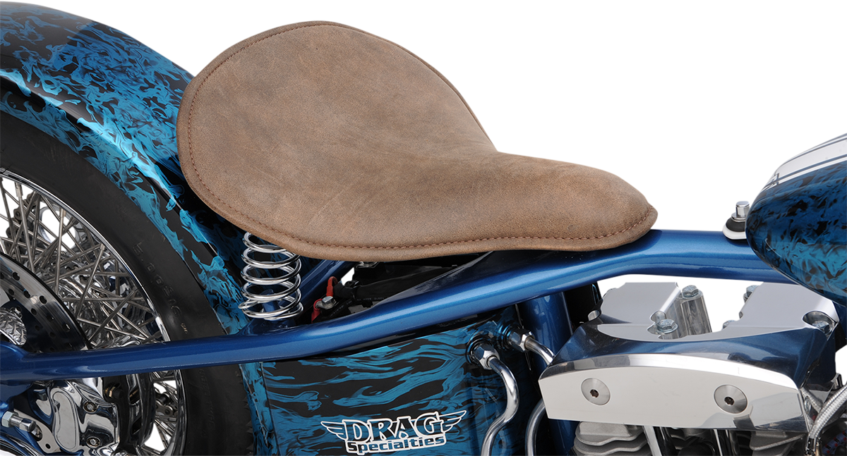Spring Solo Seat - Large - Low-Profile - Brown W/ Perimeter Stitch