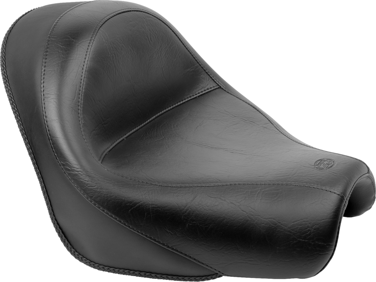 Seat - Vintage - Wide - Touring - Without Driver Backrest - Two-Piece - Smooth - Black