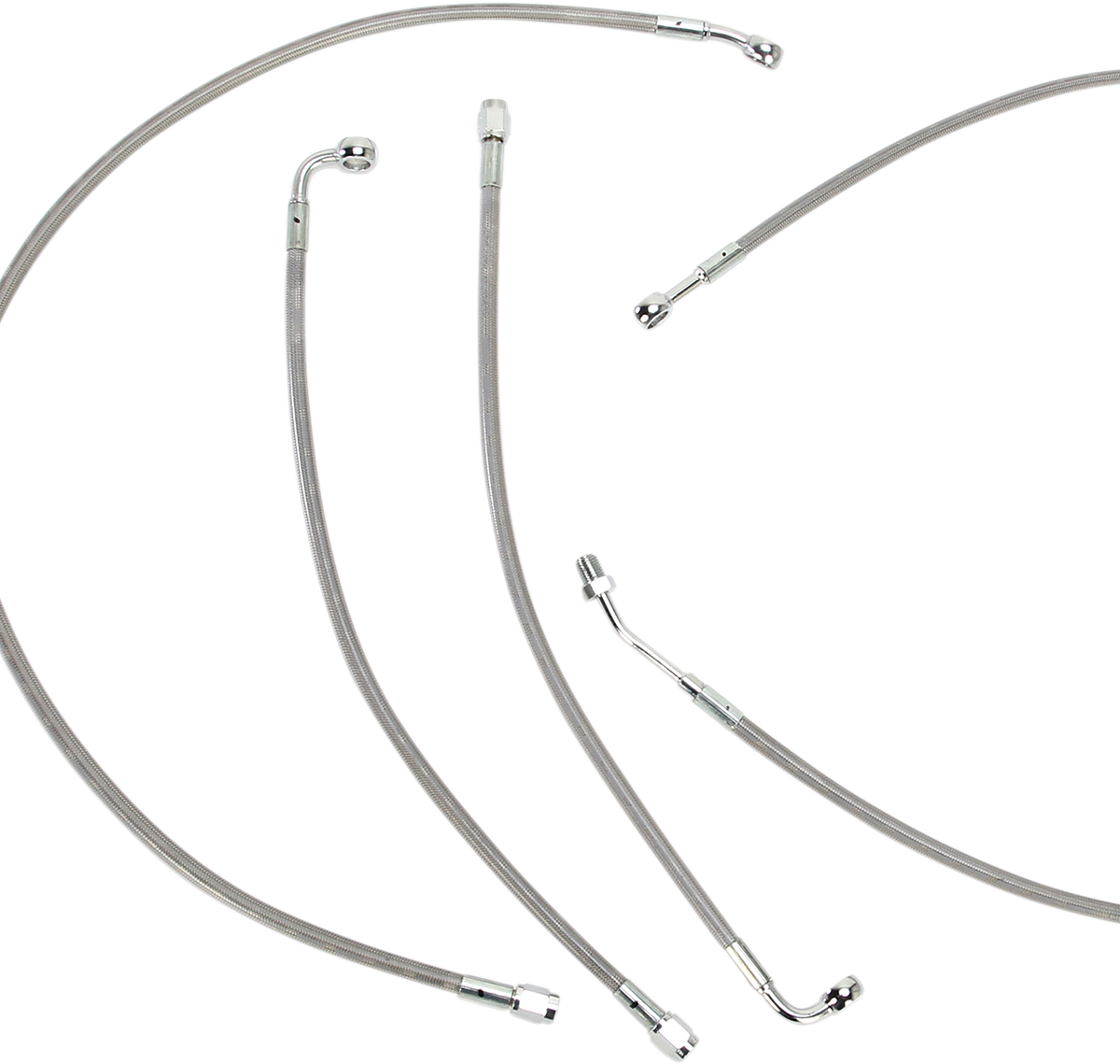 Complete Stainless Braided Handlebar Cable/Brake Line Kit - 15" Ape Hangers - '14-'16 FLH
