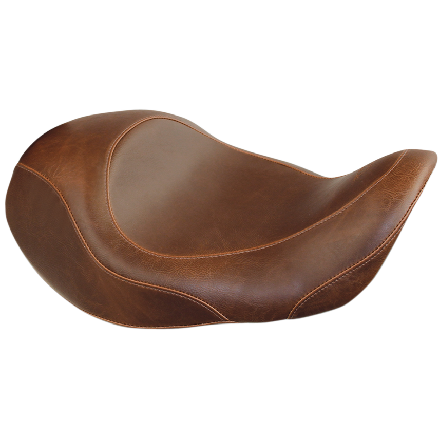 Forward Wide Tripper Solo Seat - Plain - Brown - Dyna '06-'17