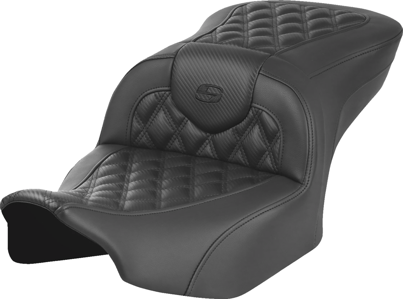RoadSofa™ Seat - Without Backrest - Carbon Fiber - Lattice Stitch - FLTR/FLHX '23-'24