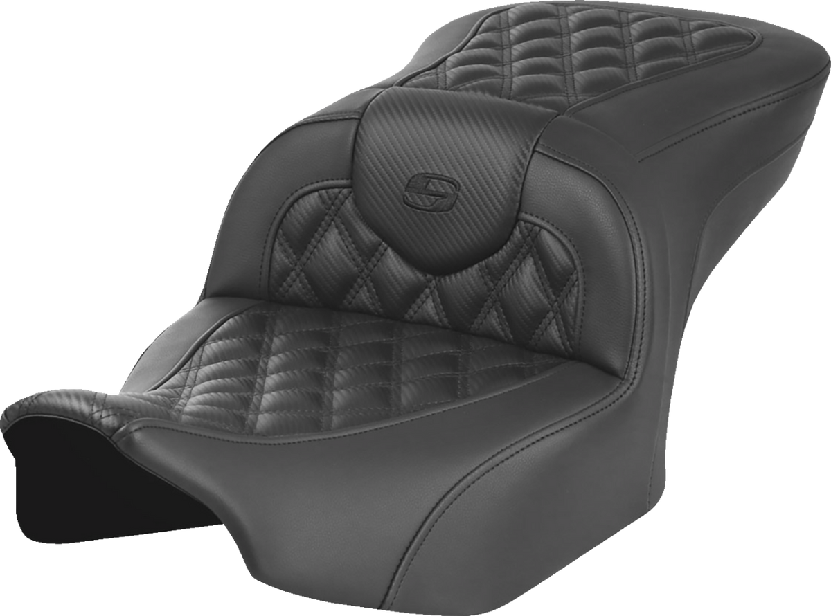 RoadSofa™ Seat - Without Backrest - Carbon Fiber - Lattice Stitch - FLTR/FLHX '23-'24