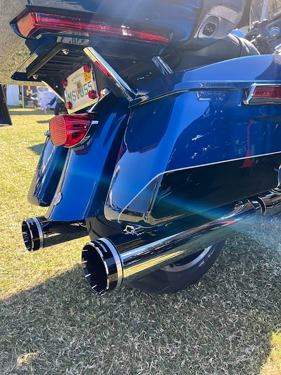 4-1/2" HP-Plus® Slip-On Mufflers - Chrome With Tracer - Touring