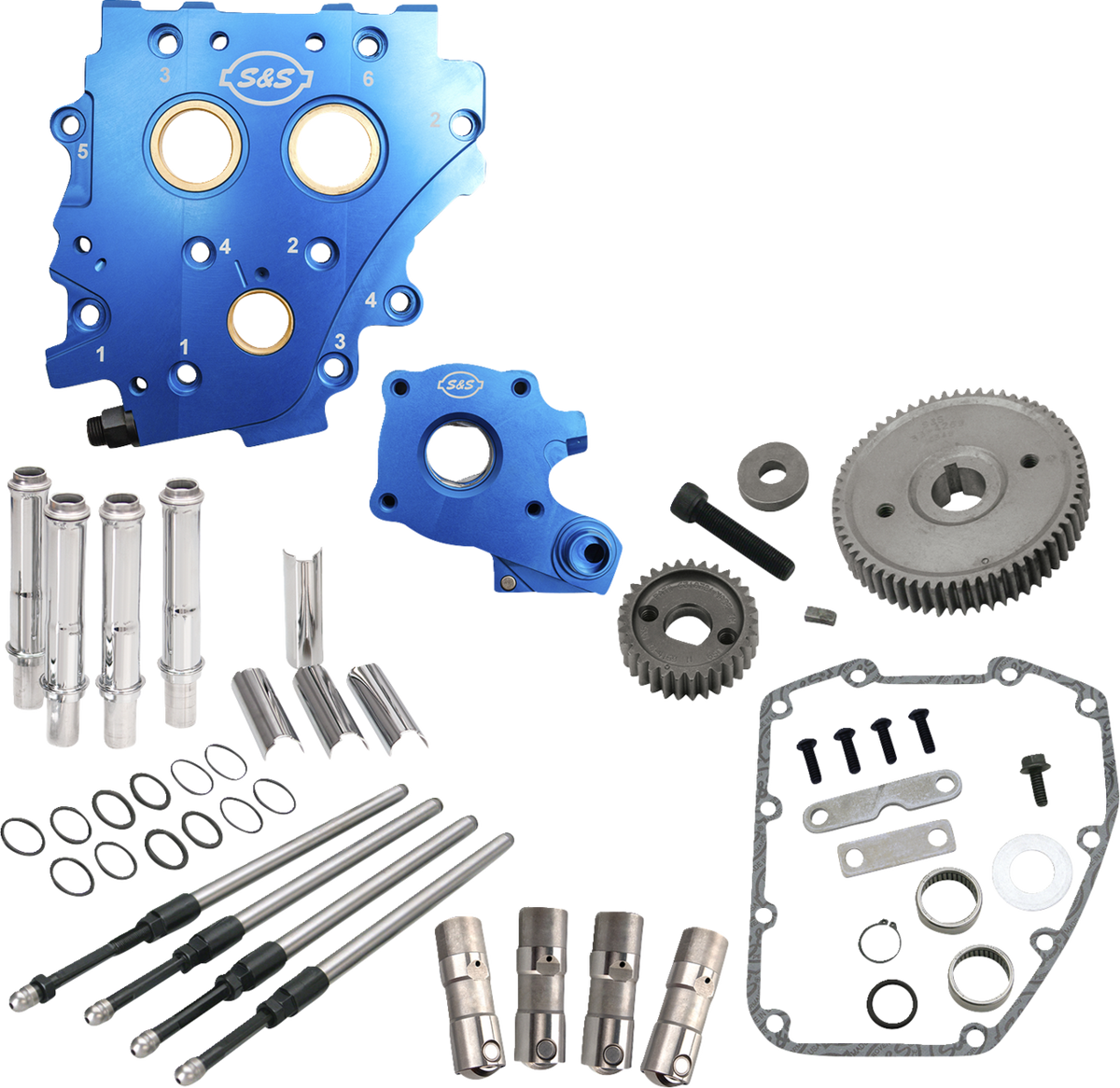 Cam Chest Kit Without Cams - Gear Drive - Oil Cooled - Chrome Pushrods - Twin Cam