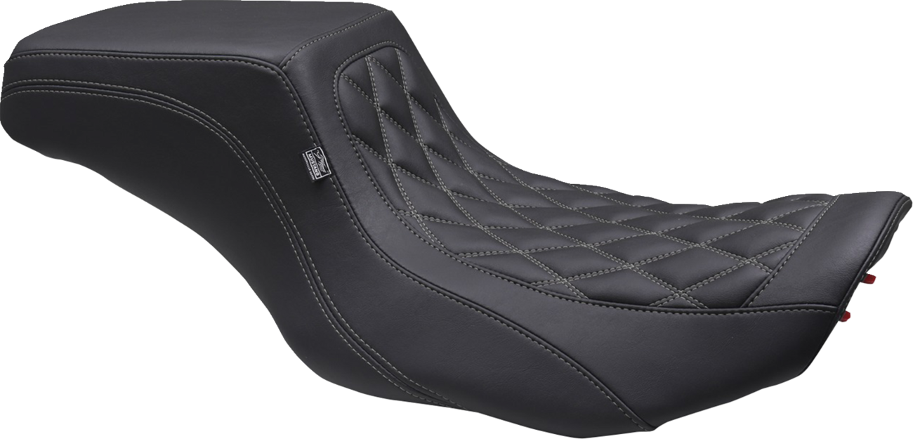 One Piece 2-Up Squareback Seat - Double Diamond - Gunmetal Stitch - FLH/FLT '23-'25