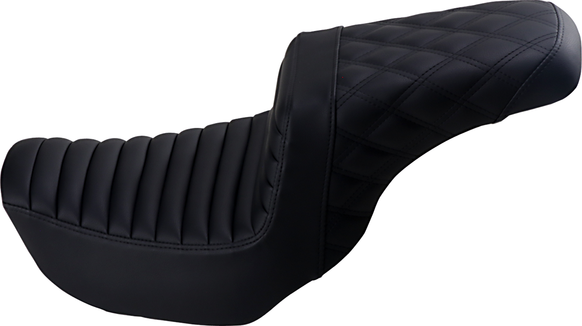 Step-Up Seat - Front Tuck-N-Roll/Rear Lattice Stitch - Black