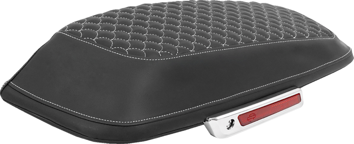 Saddlebag Lid Covers - Dragon Scale - White Stitch - FLH/FLT '14-'25