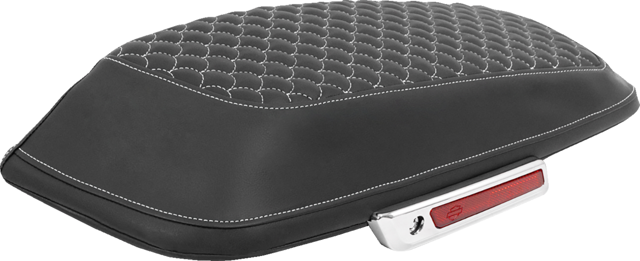 Saddlebag Lid Covers - Dragon Scale - White Stitch - FLH/FLT '14-'25