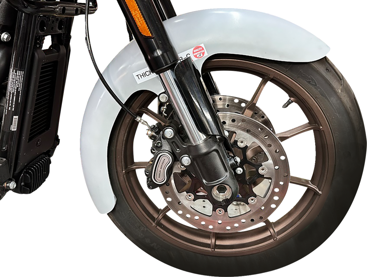 Thicky Front Fender - 19" Wheel - With Black Inverted Fork Adaptors - HD Softail