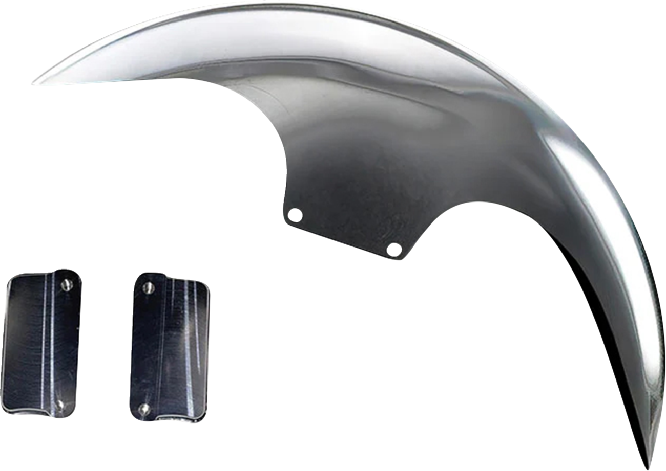 Cafe Front Fender - OEM 19" Wheel - With Satin Finish Fork Adapters - HD