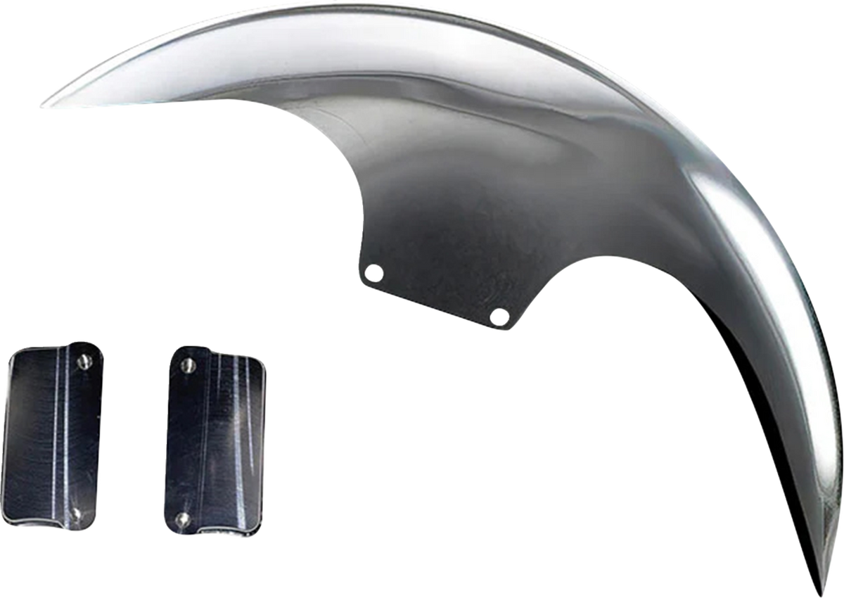 Cafe Front Fender - OEM 19" Wheel - With Satin Finish Fork Adapters - HD