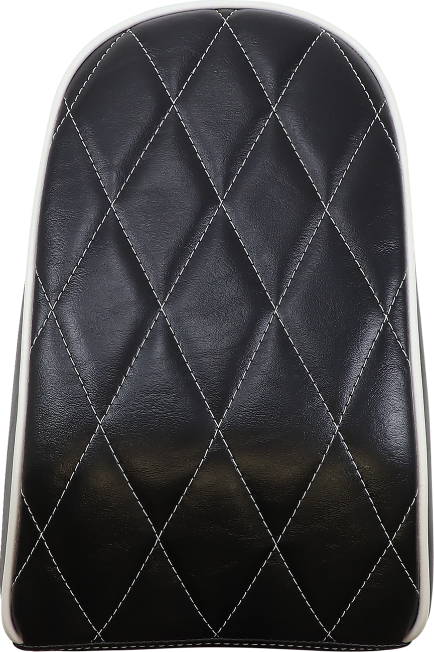 Bare Bones Pillion Pad - Diamond - Black W/ White Stitch - FLFB/S '18-'23