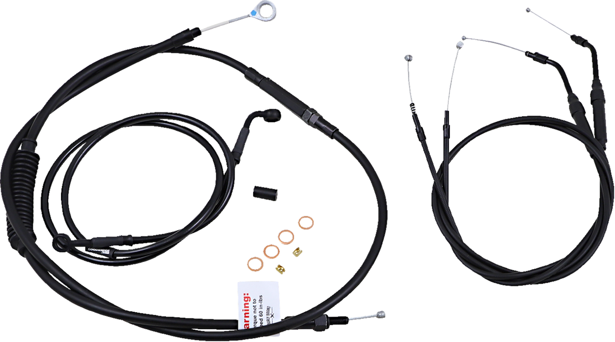Jail Bar Cable Kit - 12" Handlebars - Black Vinyl - '07-'13 XL