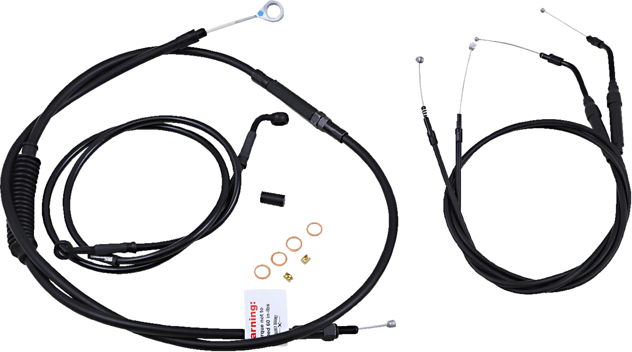 Jail Bar Cable Kit - 12" Handlebars - Black Vinyl - '07-'13 XL