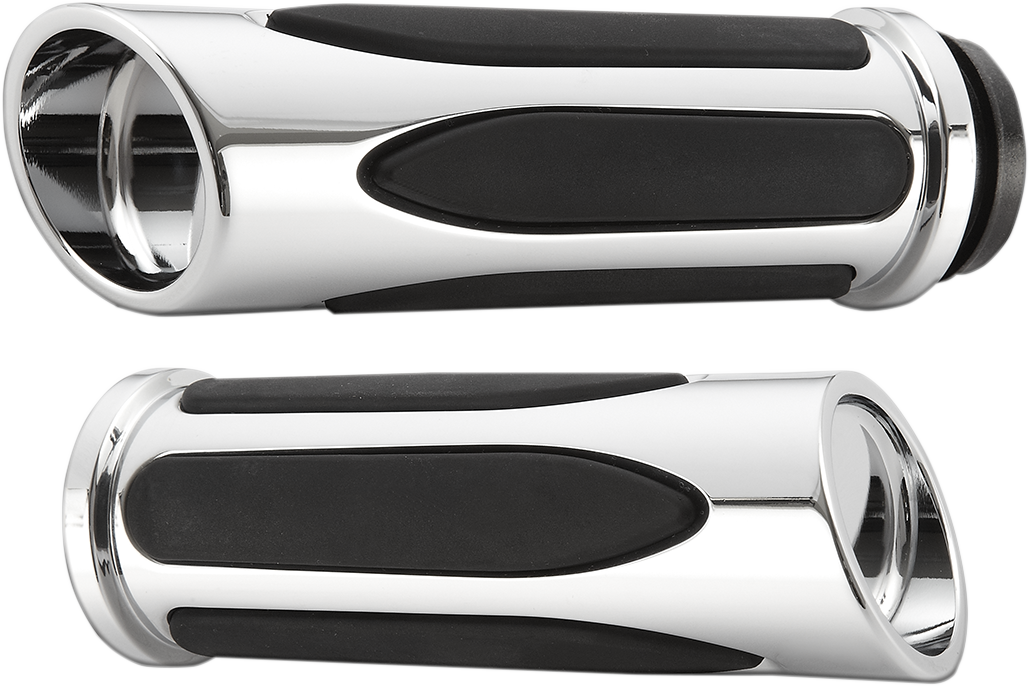 Deep Cut Comfort Series Grips - TBW - Chrome