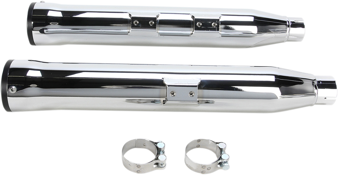 Slip-On Mufflers With Race Pro Tips - 3" - Chrome - '07-'17 FLSTF/FXSTD