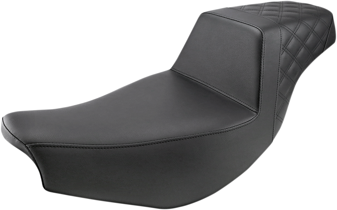 Step-Up Seat - Front Smooth/Rear Lattice Stitch - Black - Indian