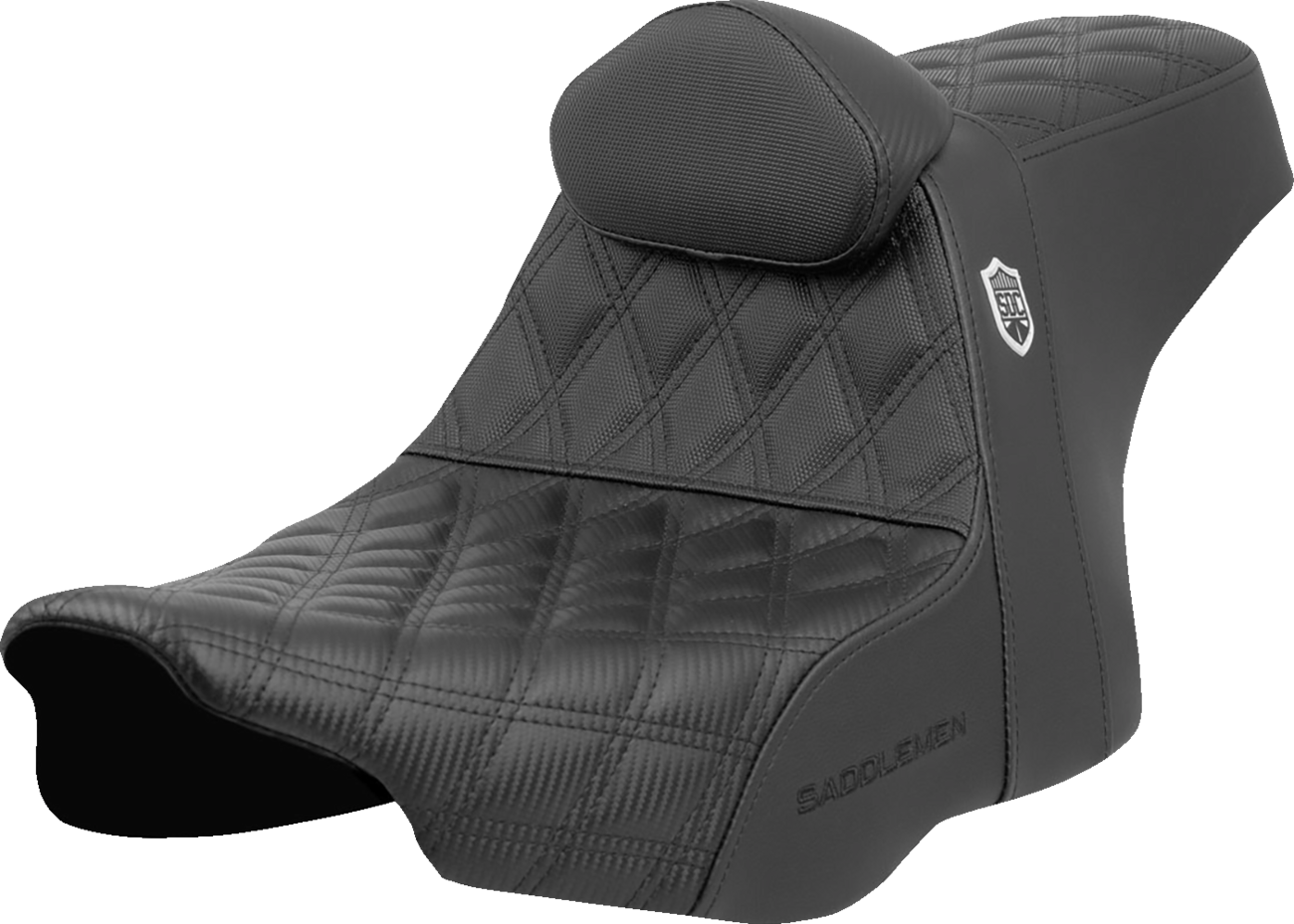 Pro Series SDC Performance Seat - Lattice Stitch - Gripper - W/ Backrest - FLH/FLT '23-'24