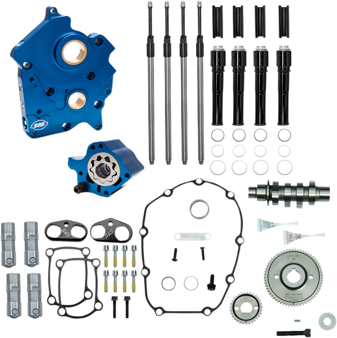 Cam Chest Kit - Oil Cooled - Gear Drive - 475 Cam - Black Pushrod Tubes - M8