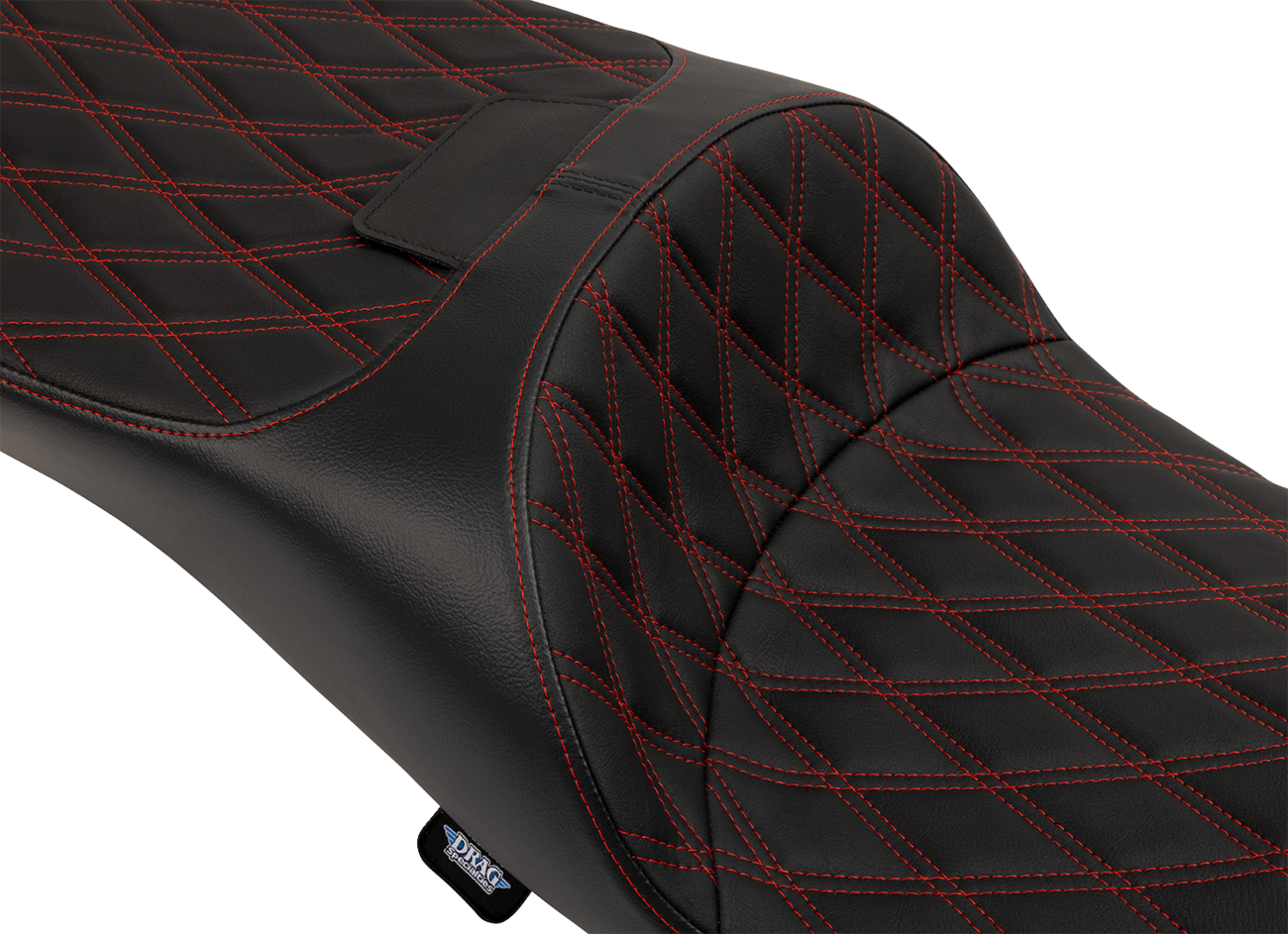 Extended Reach Freedom Seat - Vinyl - Double Diamond - Red Stitch - FLT/FLH '09-'25