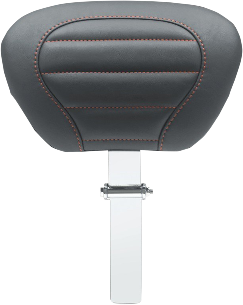 Deluxe Driver Backrest - Black W/ American Beauty Red Stitching - FLT/FLH '08-'25