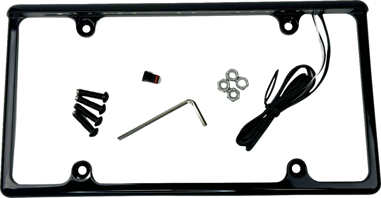 License Plate Frame - LED - Gloss Black