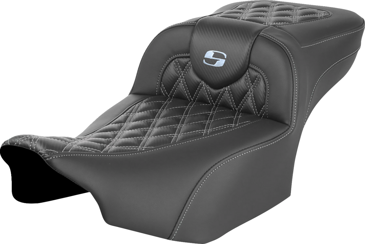 Roadsofa™ Extended Reach Seat - Without Backrest - Lattice Stitch - Silver Stitch - FL/FX '23-'24