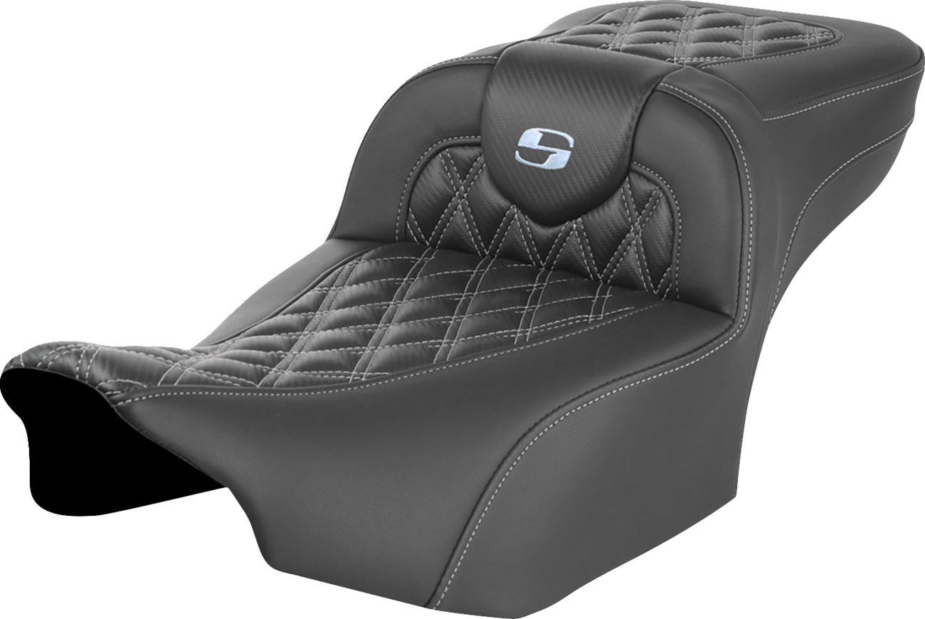 Roadsofa™ Extended Reach Seat - Without Backrest - Lattice Stitch - Silver Stitch - FL/FX '23-'24