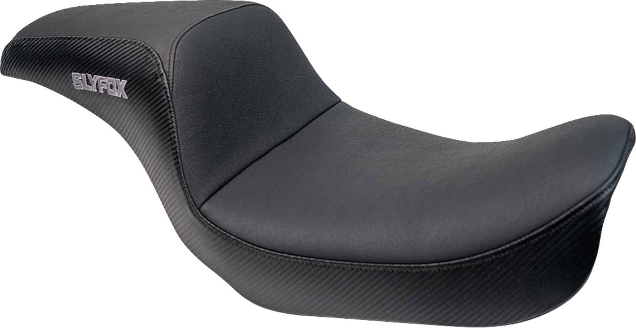 Drifter Seat - Gray Logo - Black Vinyl W/ Slipstop - Carbon Fiber - Dyna '96-'03