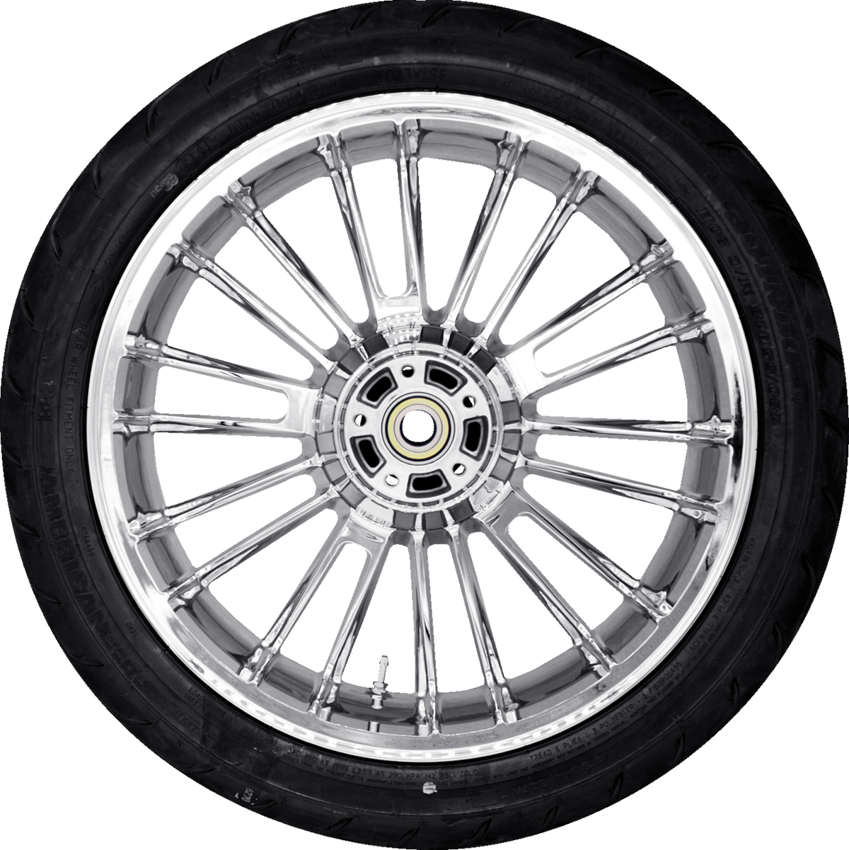 Atlantic Rear Wheel - Chrome (18") | Dunlop AE2 Tire (180/55b18)