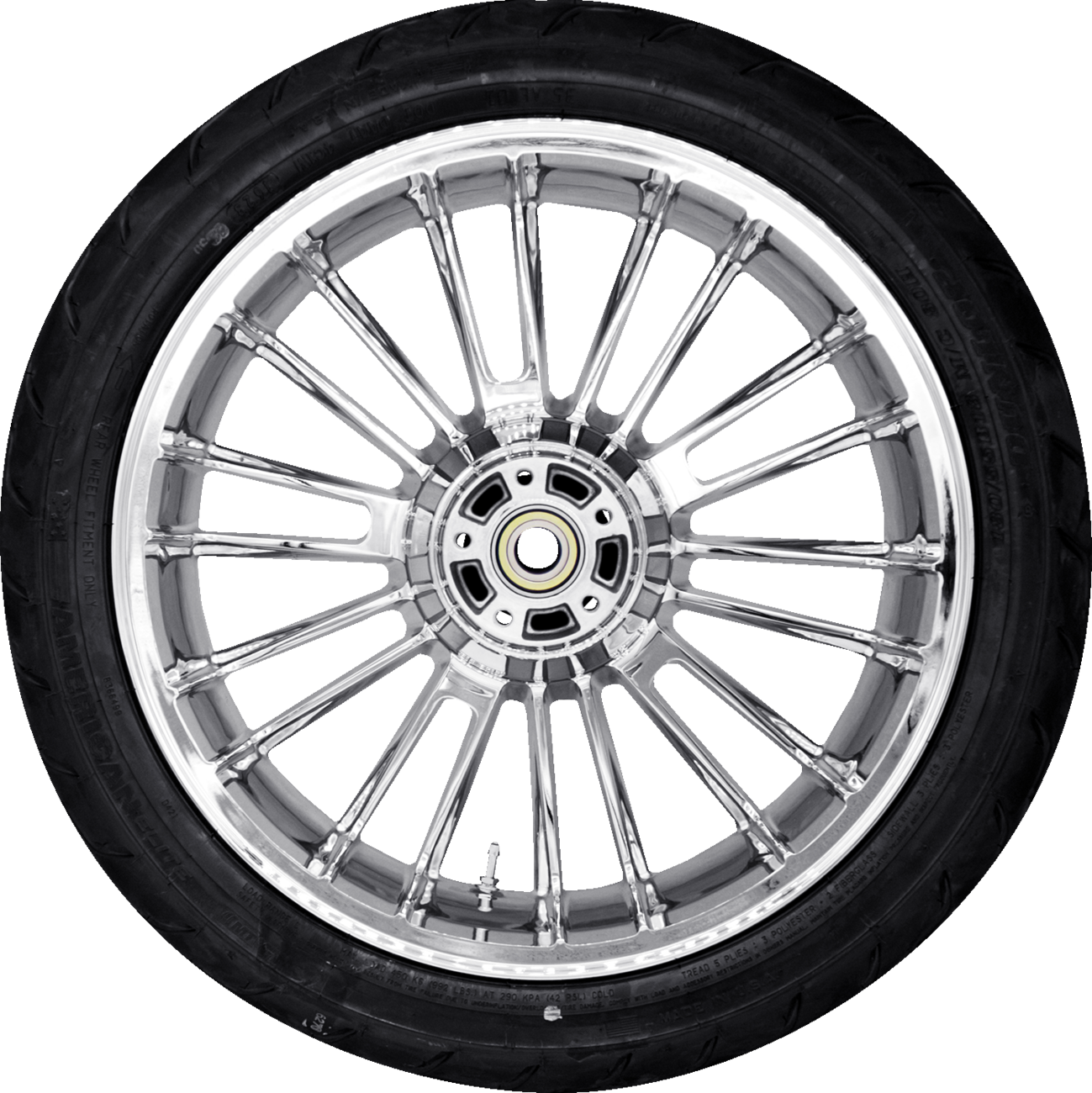 Atlantic Rear Wheel - Chrome (18") | Dunlop AE2 Tire (180/55b18)