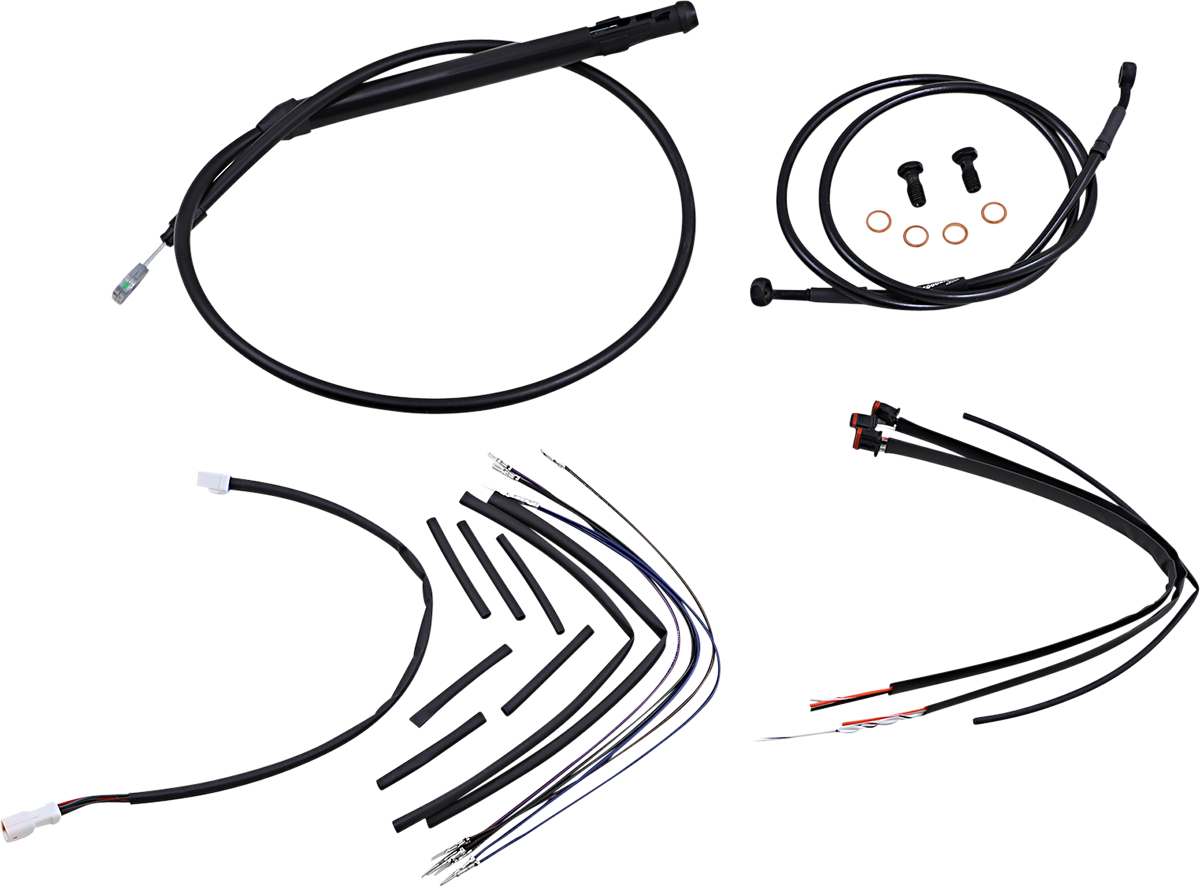 Jail Bar Cable Kit - 14" Handlebars - Black Vinyl - '18-'24 Softail