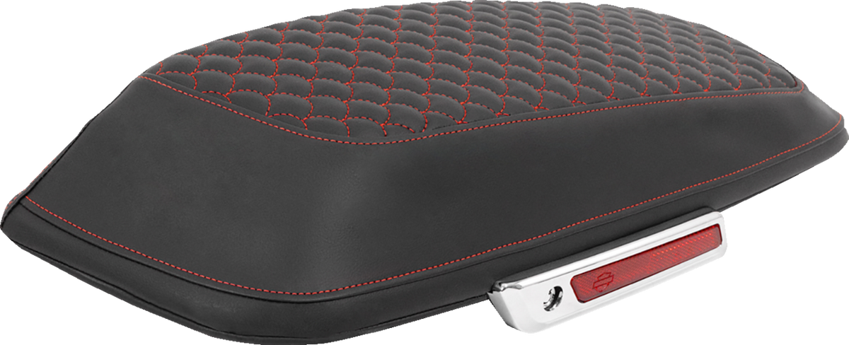 Saddlebag Lid Covers - Dragon Scale - Red Stitch - FLH/FLT '14-'25