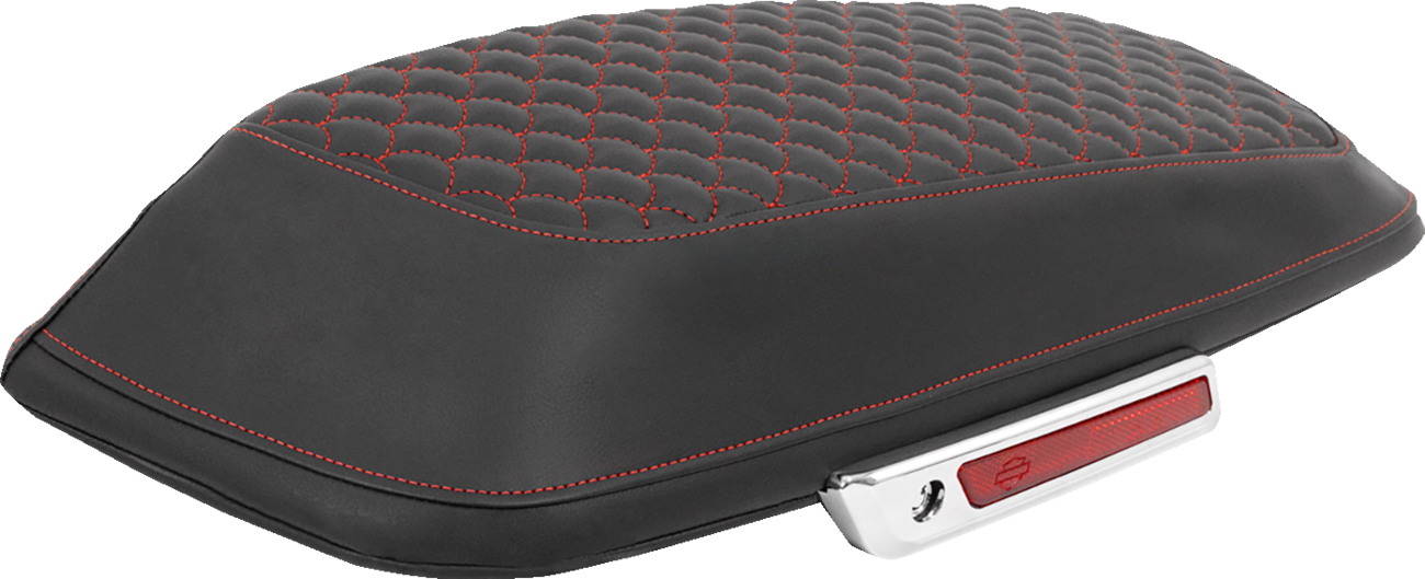 Saddlebag Lid Covers - Dragon Scale - Red Stitch - FLH/FLT '14-'25