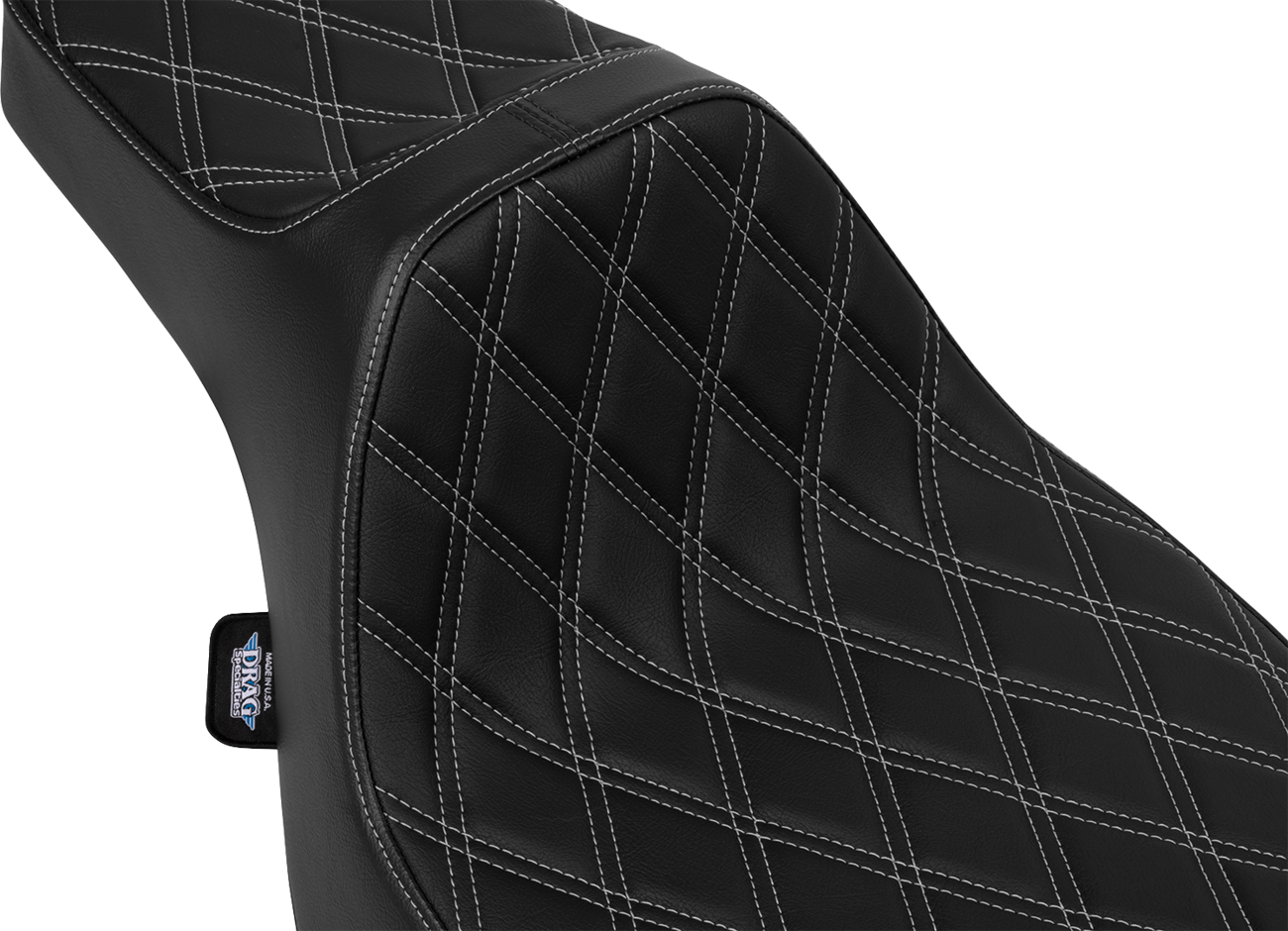 Extended Reach Predator III Seat - Vinyl - Silver Double Diamond Stitch - FLT/FLH '23-'25