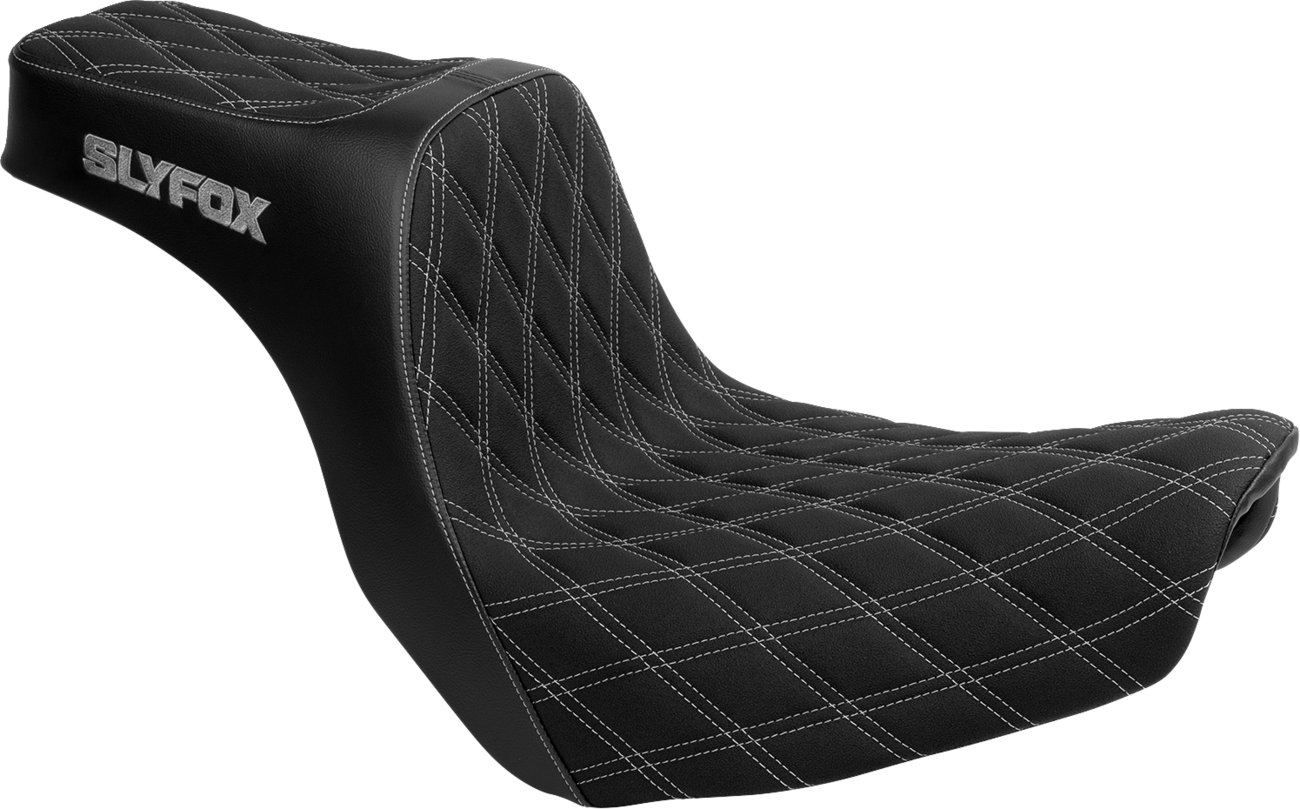 High Noon Seat - Double Diamond - Silver Logo - Silver Stitch - FL/FX '18-'25