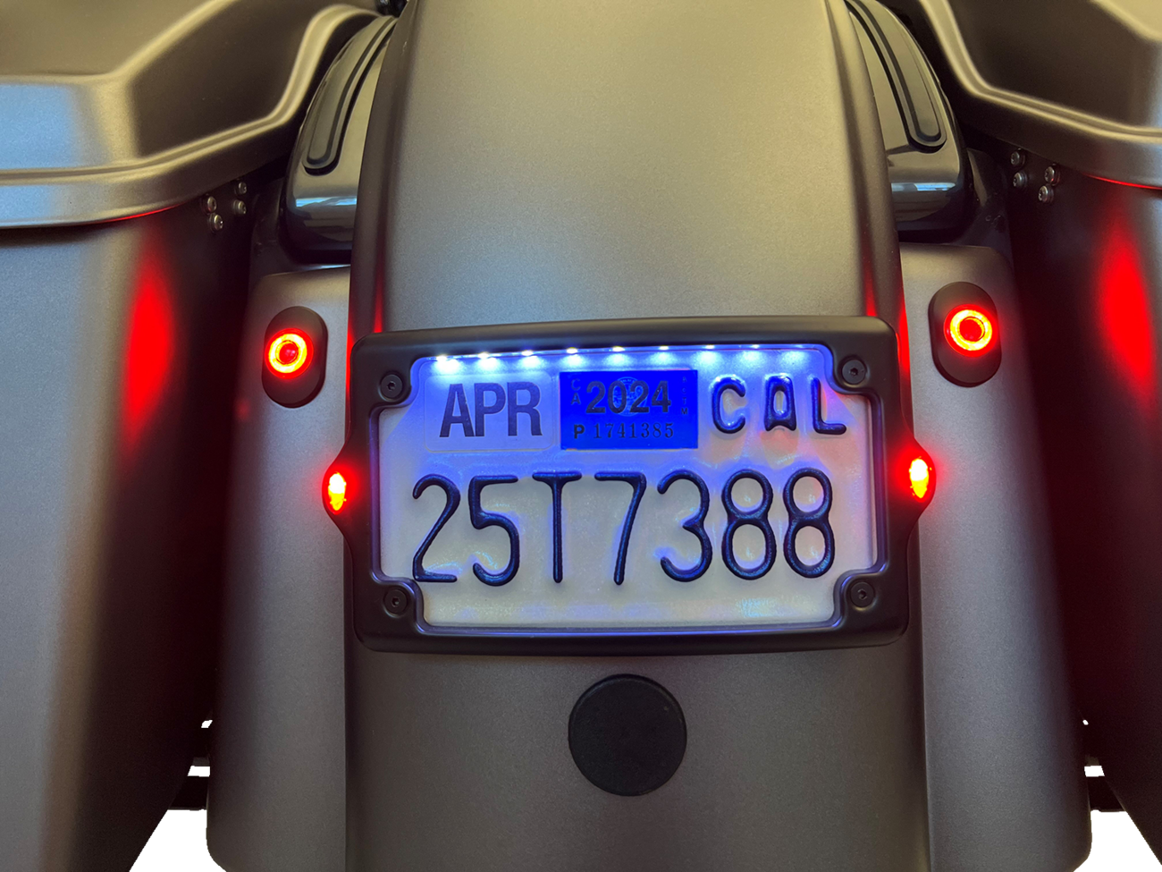 License Plate Kit - Amber/Red/White - Black