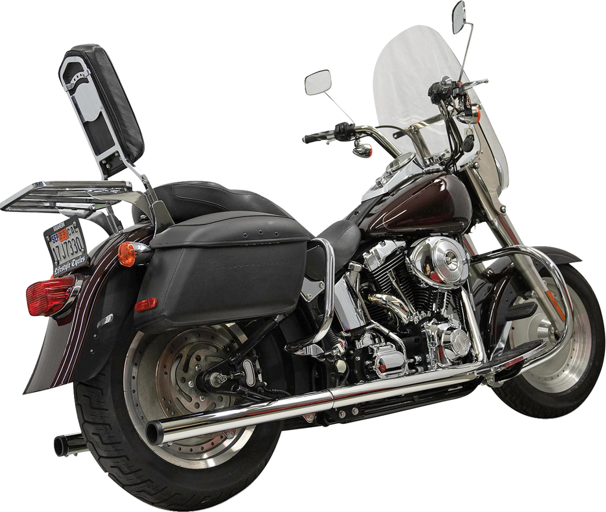 2-Into-2 True Dual Drag Pipe Exhaust System - Chrome - Twin Cam - Softail