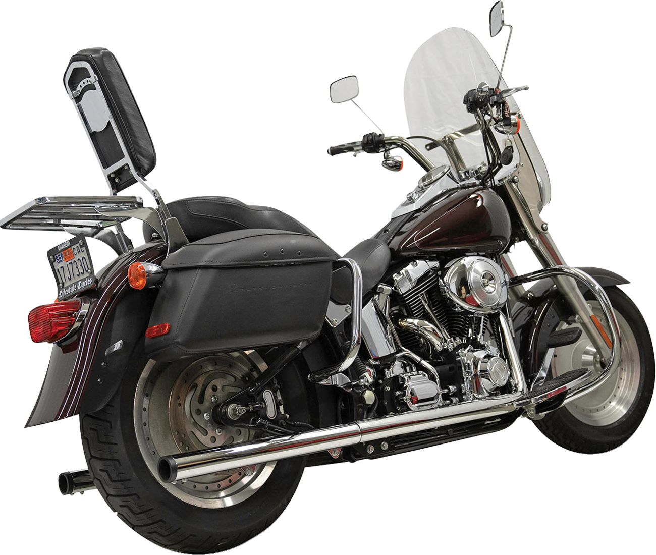 2-Into-2 True Dual Drag Pipe Exhaust System - Chrome - Twin Cam - Softail